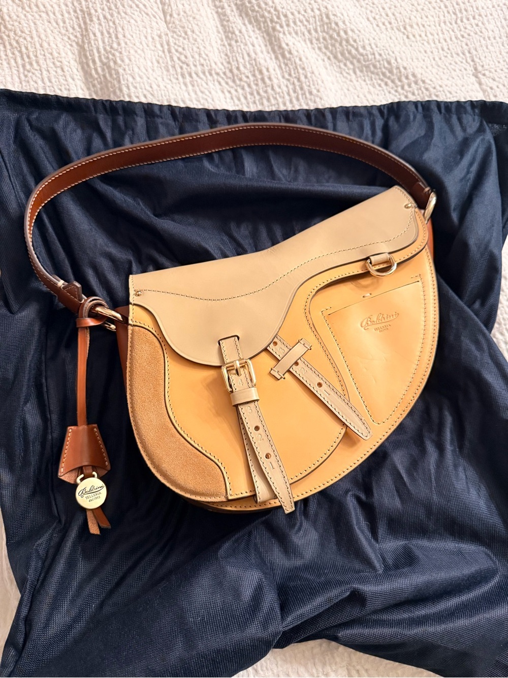 Boldrini Saddle Bag in Light Tan and Brown